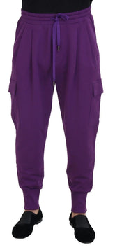 Dolce & Gabbana Purple Cotton Cargo Sweatpants Jogging Pants - IT52 | L - Sweatpants