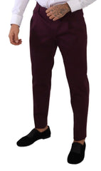 Dolce & Gabbana Purple Cotton Tapered Chinos Dress Pants - IT48 | M - Chinos