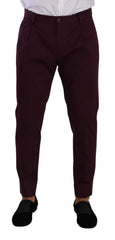 Dolce & Gabbana Purple Cotton Tapered Chinos Dress Pants - IT48 | M - Chinos