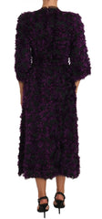 Dolce & Gabbana Purple Fringe Midi Sheath Dress - IT40|S - Dresses