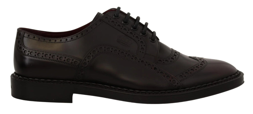 Dolce & Gabbana Purple Leather Oxford Wingtip Formal Shoes - Shoes