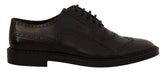 Dolce & Gabbana Purple Leather Oxford Wingtip Formal Shoes - Shoes