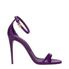 Dolce & Gabbana Purple Leather Stiletto Heel Sandals - EU41/US11