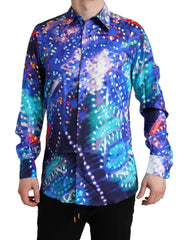 Dolce & Gabbana Purple Luminarie Silk Slim MARTINI Shirt - Shirts