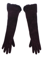 Dolce & Gabbana Purple Mink Fur Goatskin Suede Leather Gloves - 7.5 | M