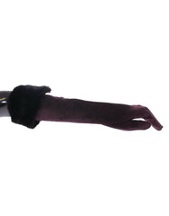Dolce & Gabbana Purple Mink Fur Goatskin Suede Leather Gloves - 7.5 | M