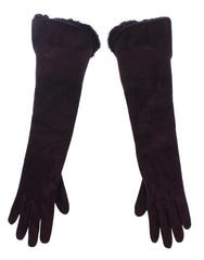 Dolce & Gabbana Purple Mink Fur Goatskin Suede Leather Gloves - 7.5 | M - Gloves & Mittens