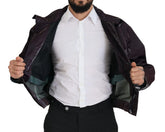 Dolce & Gabbana Purple Nylon Collared Biker Coat Jacket - XS