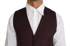 Dolce & Gabbana Purple Pattern Wool Silk Waistcoat Vest - IT48 | M - Vests