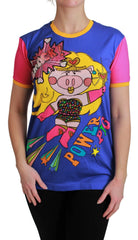 Dolce & Gabbana Purple PIG SUPERGIRL Top Cotton T-shirt - T-Shirts