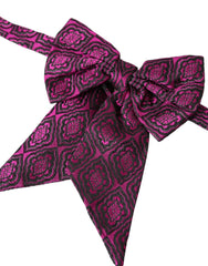 Dolce & Gabbana Purple Ribbon Silk Adjustable Neck Men Bow Tie - Neckties