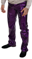 Dolce & Gabbana Purple Shining Men Casual Pants - IT44 | XS - Trousers