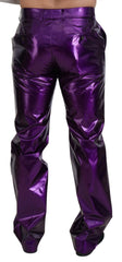 Dolce & Gabbana Purple Shining Men Casual Pants - IT44 | XS - Trousers