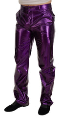 Dolce & Gabbana Purple Shining Men Casual Pants - IT44 | XS - Trousers