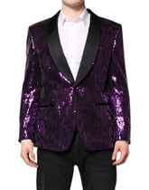 Dolce & Gabbana Purple SICILIA Sequin Embellish Coat Jacket - Sport Jackets