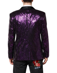 Dolce & Gabbana Purple SICILIA Sequin Embellish Coat Jacket - Sport Jackets