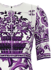 Dolce & Gabbana Purple Silk Midi Dress - IT38
