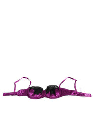 Dolce & Gabbana Purple Silk Underwired Balconette Bra Underwear - IT1 | XS - Bras