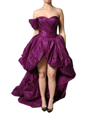 Dolce & Gabbana Purple Strapless A-line Asymmetric Dress - IT40|S