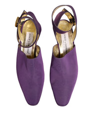 Dolce & Gabbana Sandálias Roxas em Camurça – UE39/EUA8.5