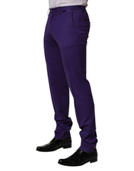 Dolce & Gabbana Purple Wool Skinny Dress Men Trouser Pants - IT46 | S