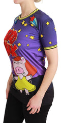 Dolce & Gabbana Purple YEAR OF THE PIG Top Cotton T-shirt - T-Shirts