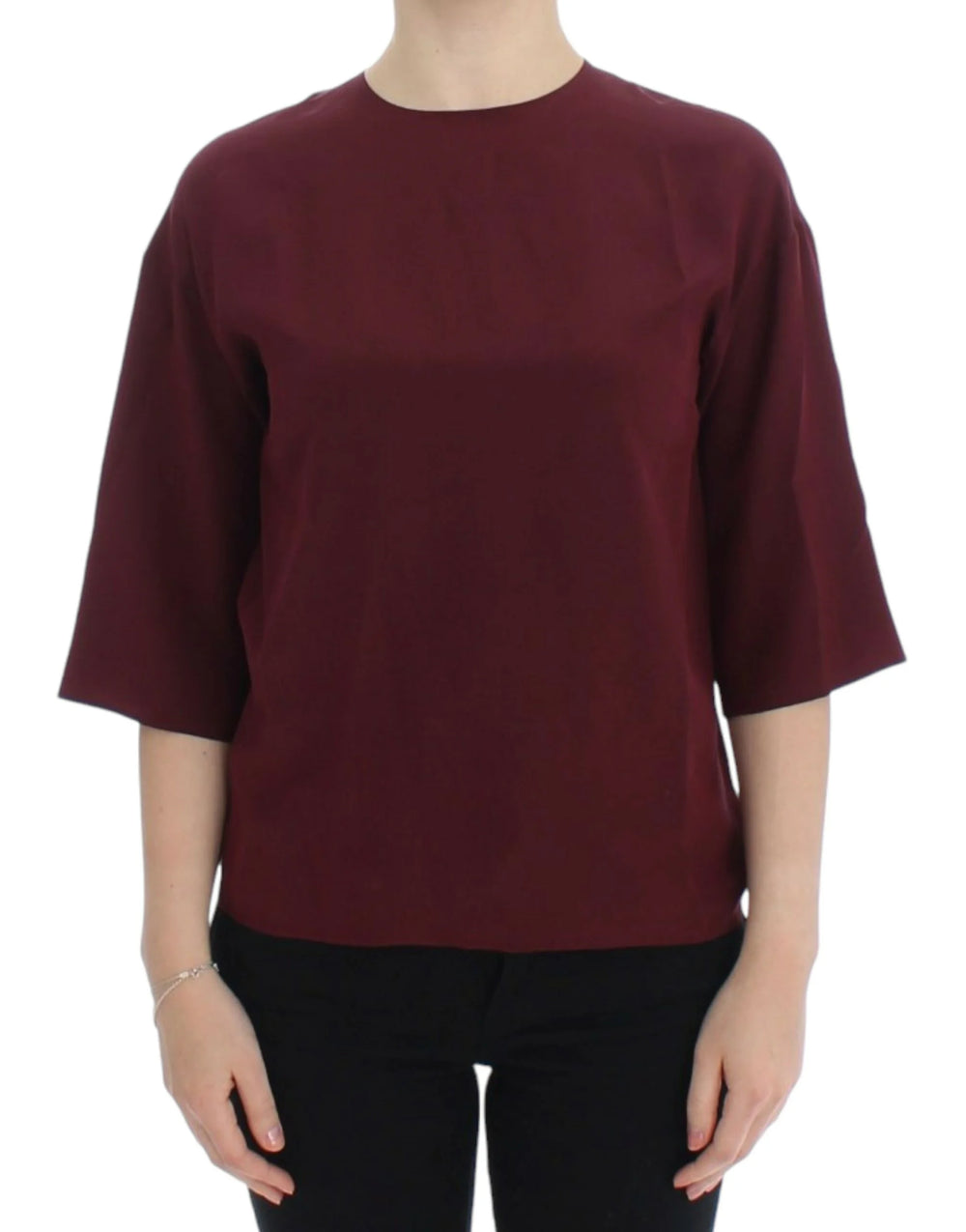 Dolce & Gabbana Red 3/4 sleeve silk blouse - IT36|XXS - Blouses