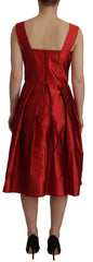 Dolce & Gabbana Red A-line Pleated Satin Silk Dress - Dresses
