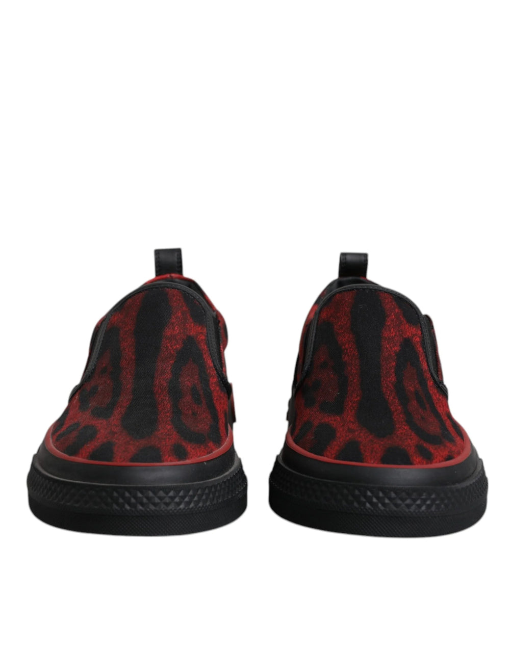 Tenisky Dolce & Gabbana červené a černé s leopardím vzorem, bavlněné pánské, nízké - EU39/US6