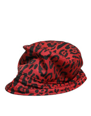 Dolce & Gabbana Red Black Nylon Leopard Print Bucket Men Cap Hat - 59 cm|L - Bucket Hats