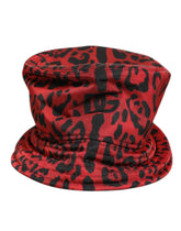 Dolce & Gabbana Red Black Nylon Leopard Print Bucket Men Cap Hat - 59 cm|L - Bucket Hats