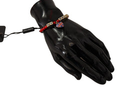 Dolce & Gabbana Red Blue Beaded DG LOVES LONDON Flag Branded Bracelet - Bracelets