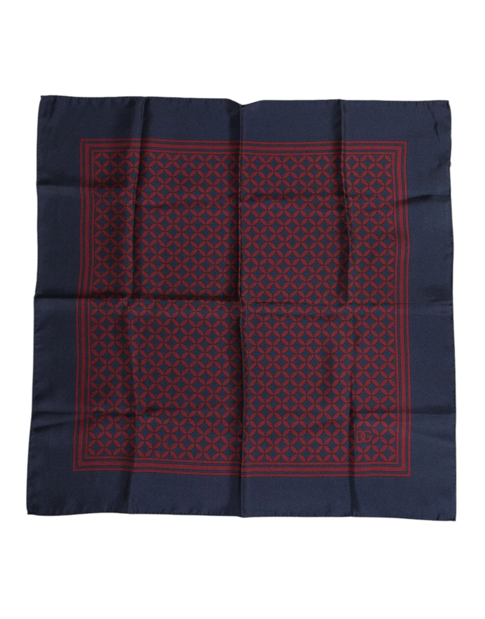 Dolce & Gabbana Red Blue Printed Silk Square Men Foulard Scarf