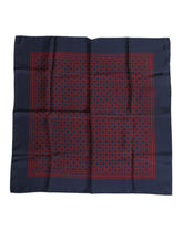 Dolce & Gabbana Red Blue Printed Silk Square Men Foulard Scarf