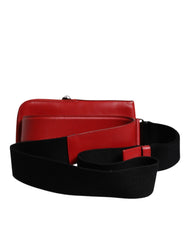 Dolce & Gabbana Red Calfskin Logo Purse Phone Belt Waist Bag - Handbags