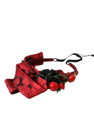 Dolce & Gabbana Red Cherry Sicily Embellished Women Hairband Diadem - Headbands