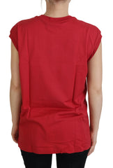 Dolce & Gabbana Red Cotton DG Logo Tank Top T-shirt - Tank Tops