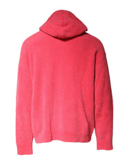 Dolce & Gabbana Red Cotton Knit Hooded Men Pullover Sweater - IT50 | L - Hoodies
