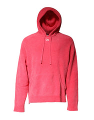 Dolce & Gabbana Red Cotton Knit Hooded Men Pullover Sweater - IT50 | L - Hoodies