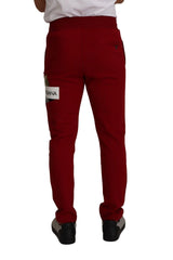 Dolce & Gabbana Red Cotton Logo Patch Sweatpants Jogging Pants - IT44 | XS - Joggers