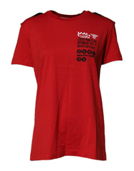 Dolce & Gabbana Red Cotton Round Neck Short Sleeves T-shirt - T-Shirts