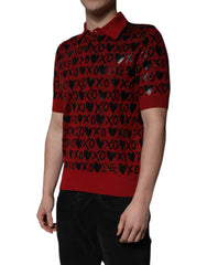 Dolce & Gabbana Red Cotton XOXO Collared Polo T-shirt - Polos