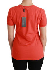 Dolce & Gabbana Red Crewneck Short Sleeve T-shirt Cotton Top - IT36 | XS - T-Shirts