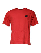 Dolce & Gabbana Red DG Logo Cotton Crew Neck T-shirt - T-Shirts