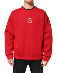 Dolce & Gabbana Red DG Logo Crew Neck Men Sweatshirt Sweater - IT52 | XL - Sweatshirts