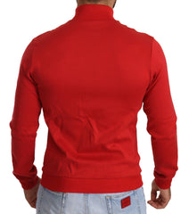 Dolce & Gabbana Red DG Motor Club Zipper Stretch Sweater - Sweaters