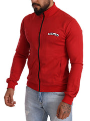 Dolce & Gabbana Red DG Motor Club Zipper Stretch Sweater - Sweaters