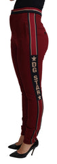 Dolce & Gabbana Red DG Star Striped Skinny Cotton Pant - IT40|S - Trousers
