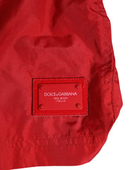 Dolce & Gabbana Red Drawstring Beachwear Men Shorts Swimwear - Swim Boxers