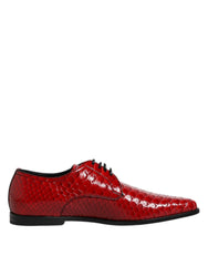 Dolce & Gabbana Red Exotic Leather Lace Up Dress Derby Shoes - Shoes